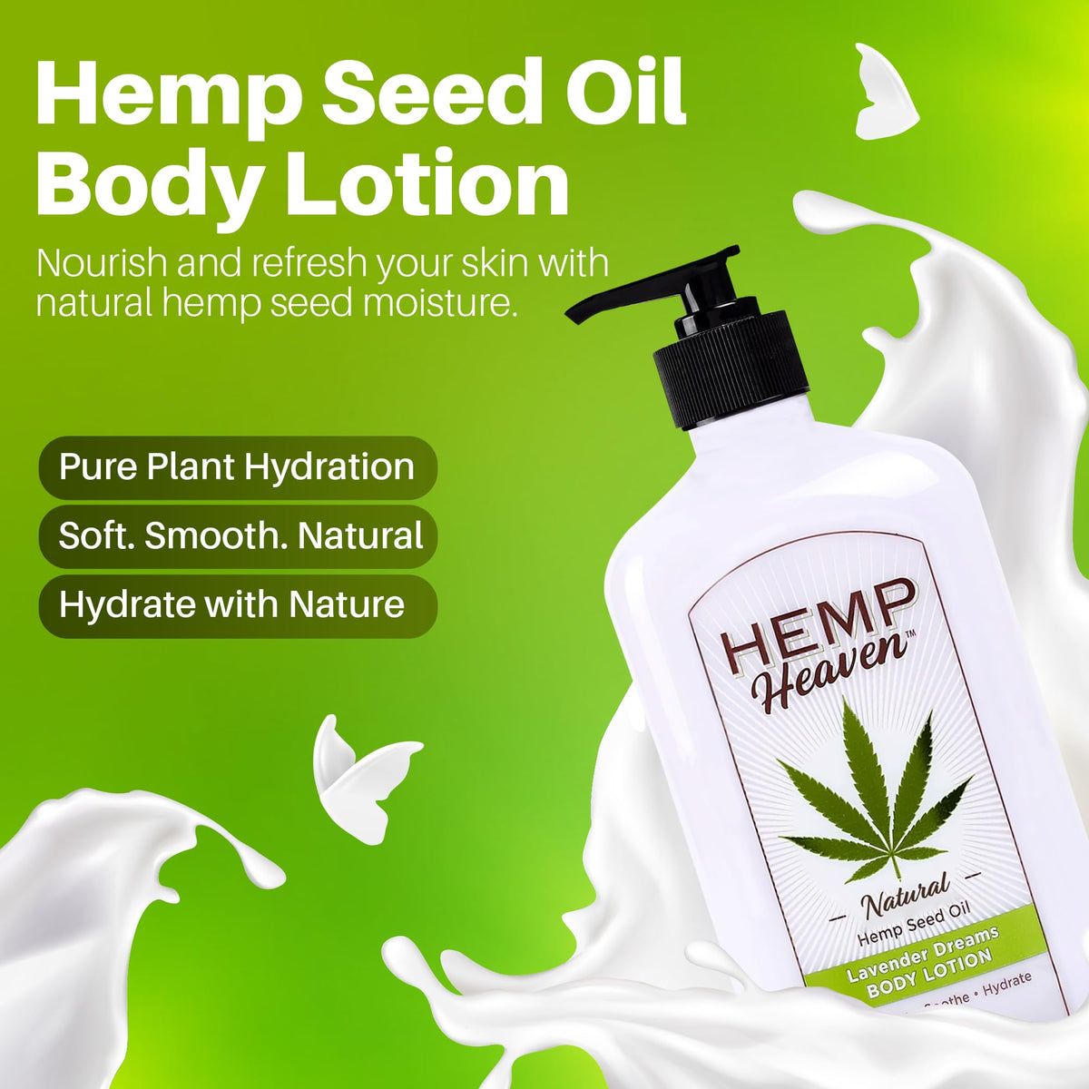 Hemp Heaven pump close-up highlighting easy dispensing and controlled usage