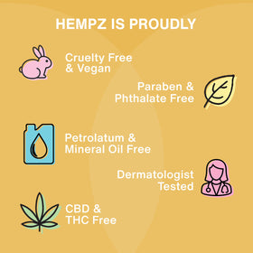 Hempz bottles on bathroom shelf in lifestyle setting for daily routine