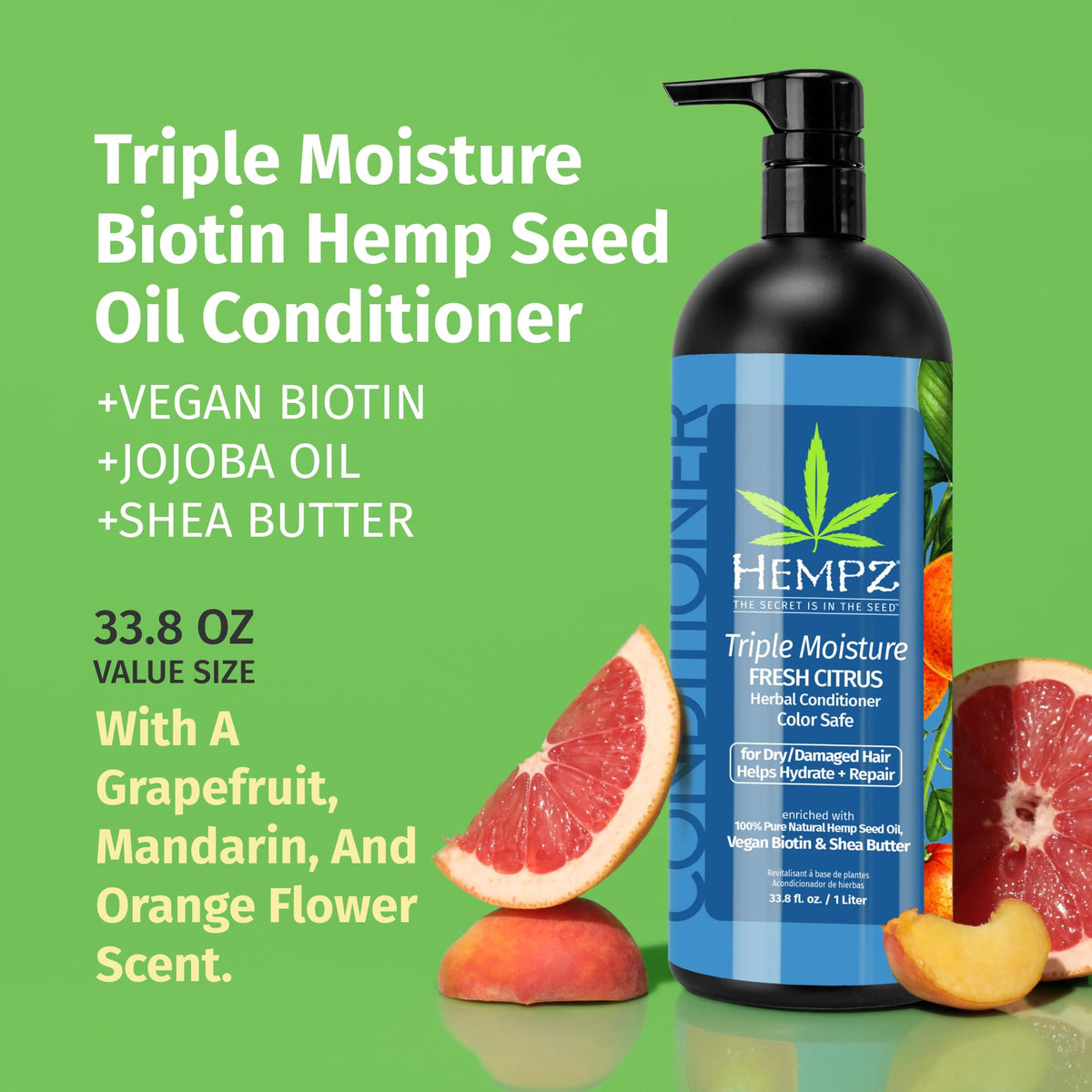 Hempz creamy conditioner texture closeup highlighting smooth hydration