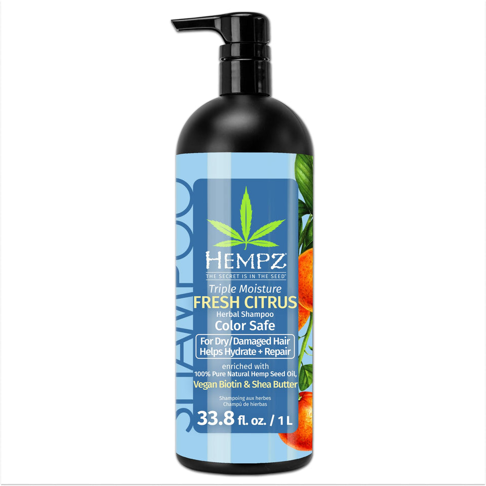 Hempz front bottle showing label and peach grapefruit scent benefit