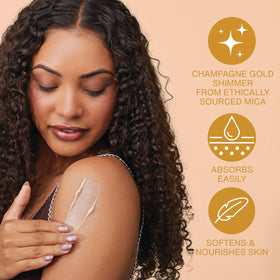 Hempz bottle in hand demonstrating easy application and moisturized skin benefit
