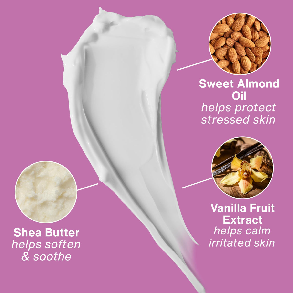 Hempz ingredient label close-up highlighting hemp seed oil and shea butter benefits