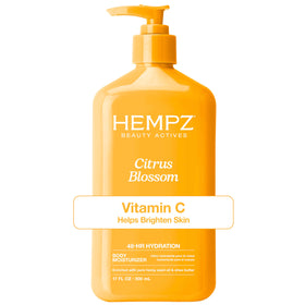 Hempz bottle front view showing Citrus Blossom scent and 17 fl oz size for daily hydration