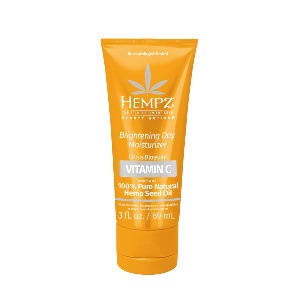 Hempz jar front packaging showing label and citrus motif, highlighting hydration benefits