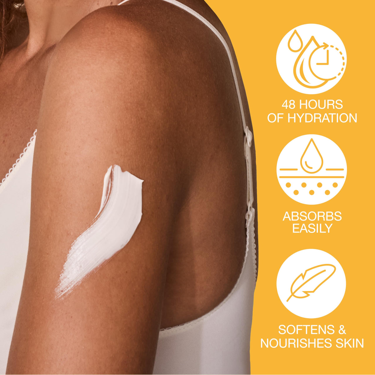 Hempz on-hand application showing quick absorption and smooth, moisturized skin finish