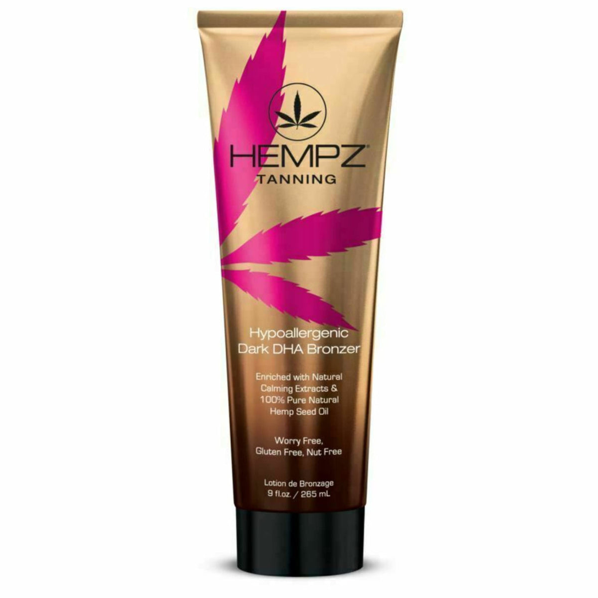 Hempz bottle front packaging showing label and rich bronzing lotion benefits