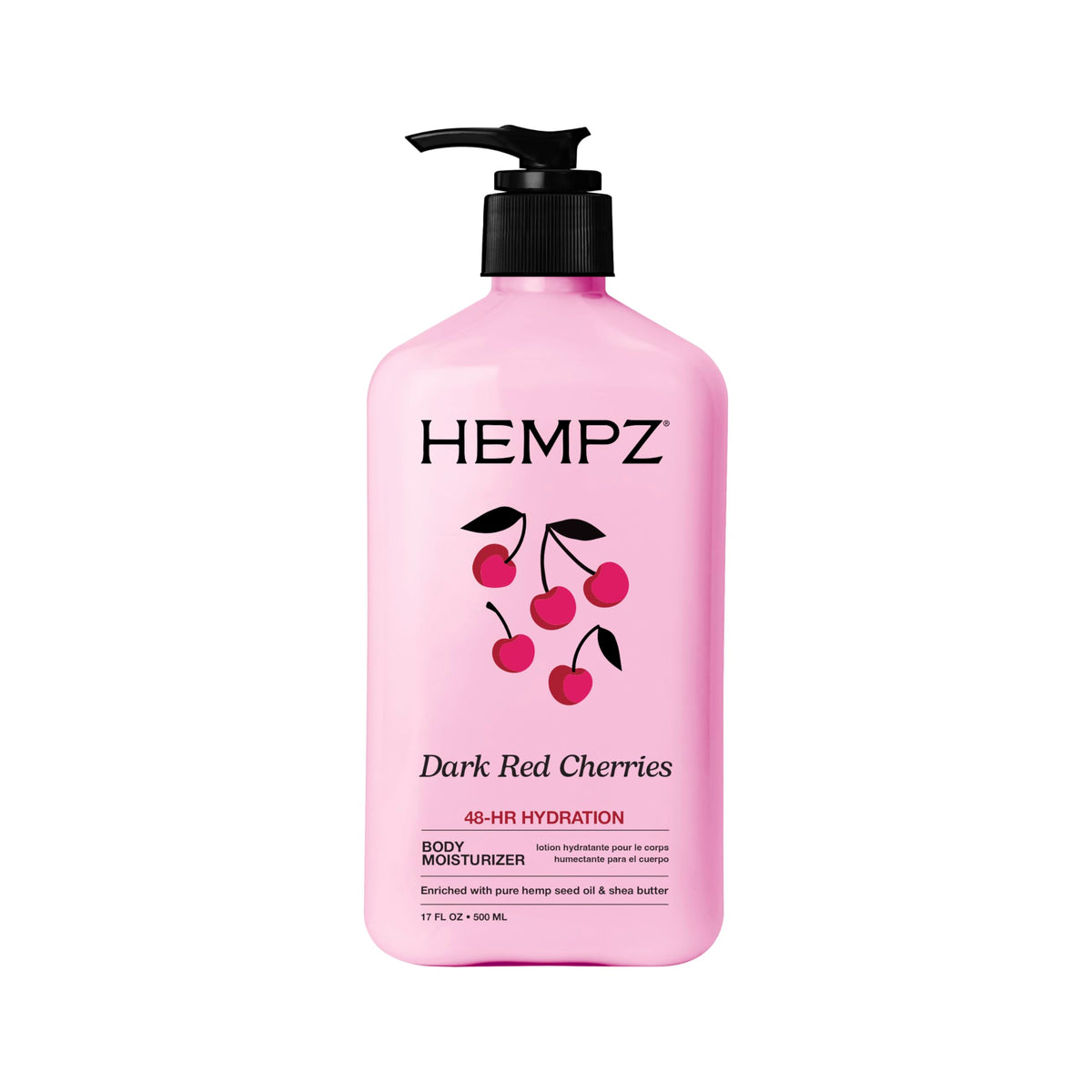 Hempz front packaging showing label and 17 oz size for clear product identity and benefit