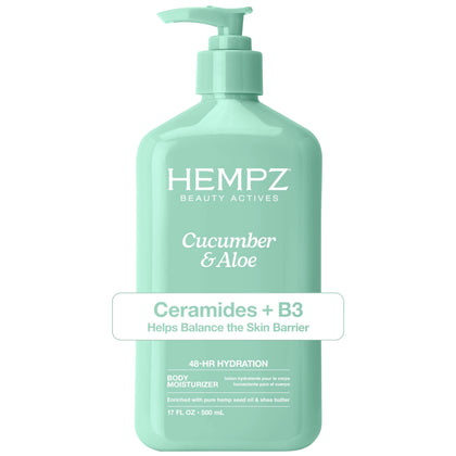 Hempz front packaging showing bottle and label for clear product identification and appeal