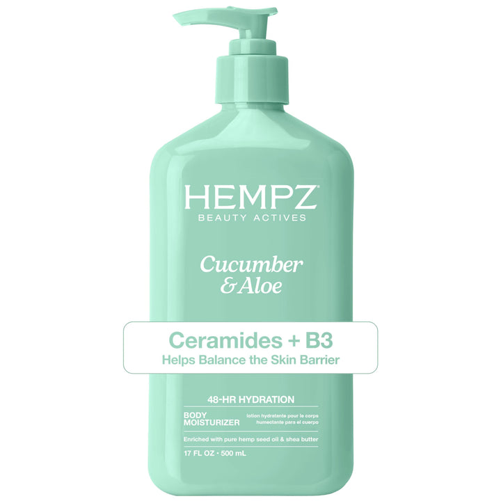 Hempz front packaging showing bottle and label for clear product identification and appeal