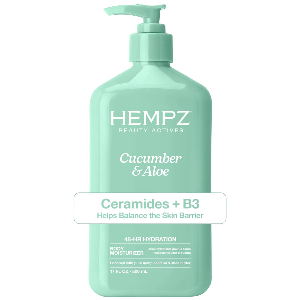 Hempz front packaging showing bottle and label for clear product identification and appeal
