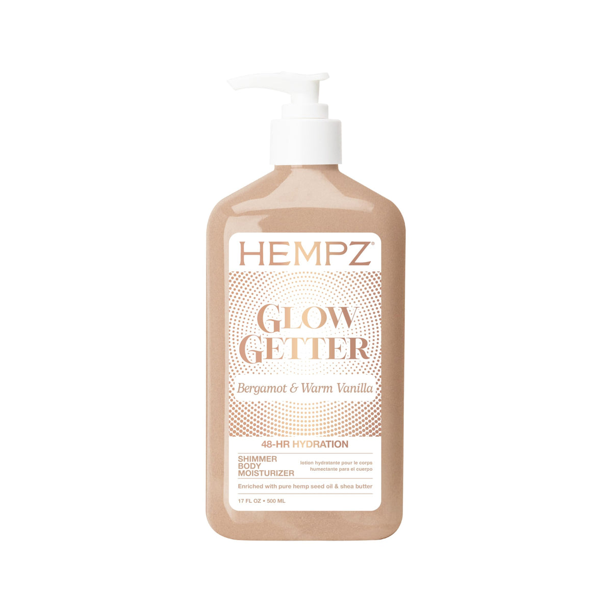 Hempz front packaging showing 17 oz bottle and product benefits
