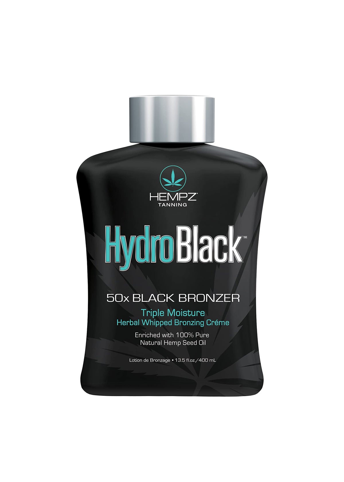 HEMPZ front bottle view showing Hydroblack 50X Black Bronzer for deep color