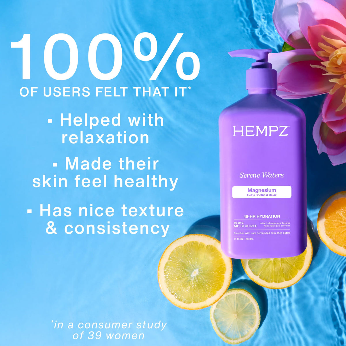 Hempz ingredients magnesium and arnica display highlighting soothing support