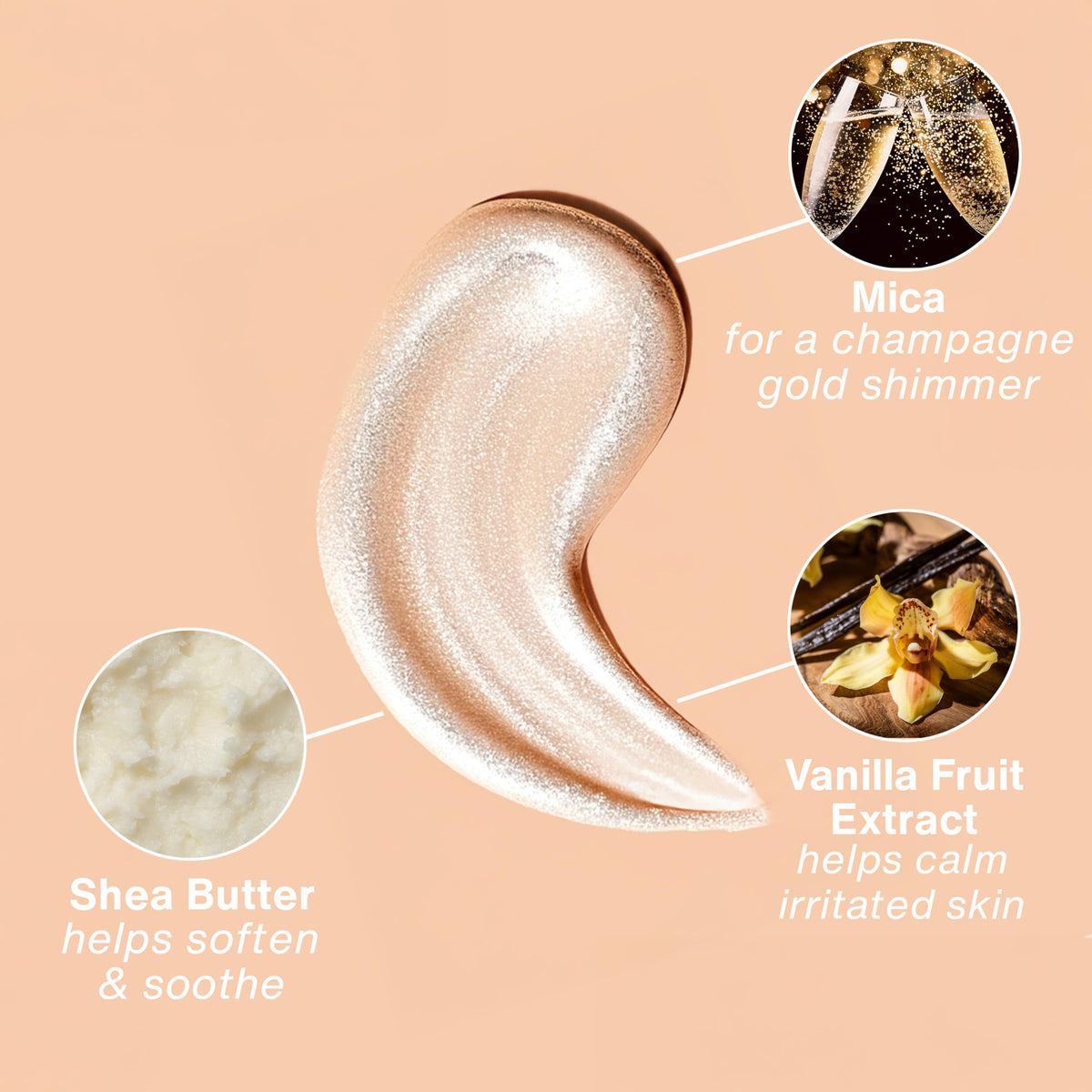 Hempz ingredients close-up with shea butter and hemp seed oil for nourishment