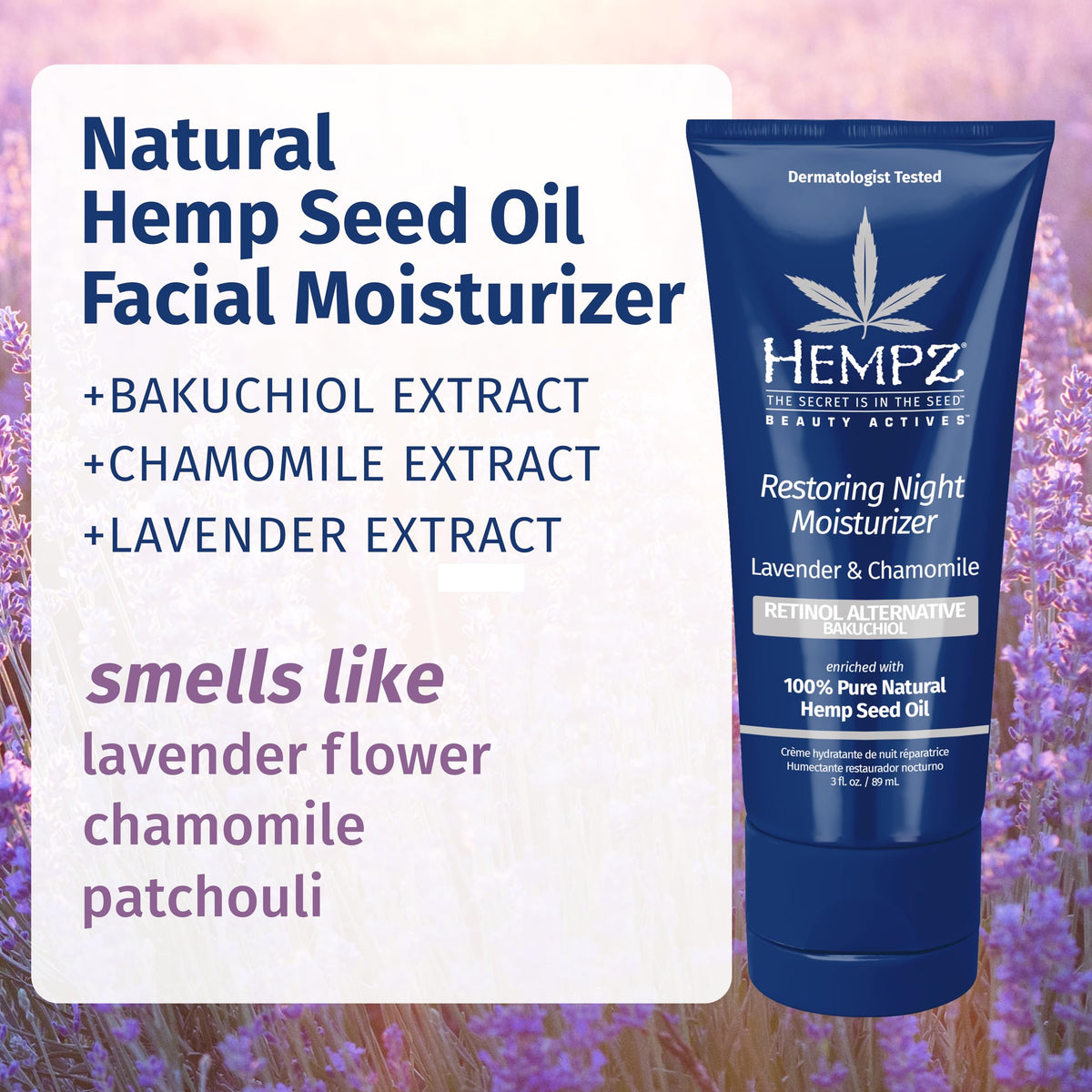 Hempz open jar texture close-up highlighting creamy, fast-absorbing finish