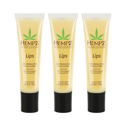 Hempz front packaging three-pack showing travel-ready tubes and benefits