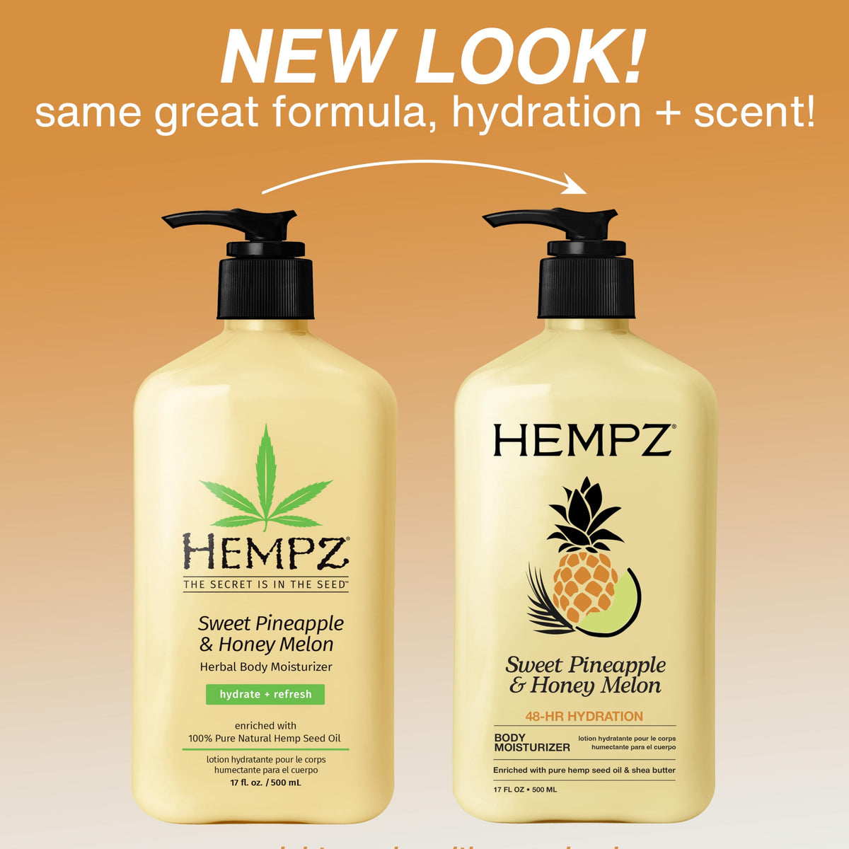 Hempz lotion texture on palm demonstrating fast-absorbing hydration benefit