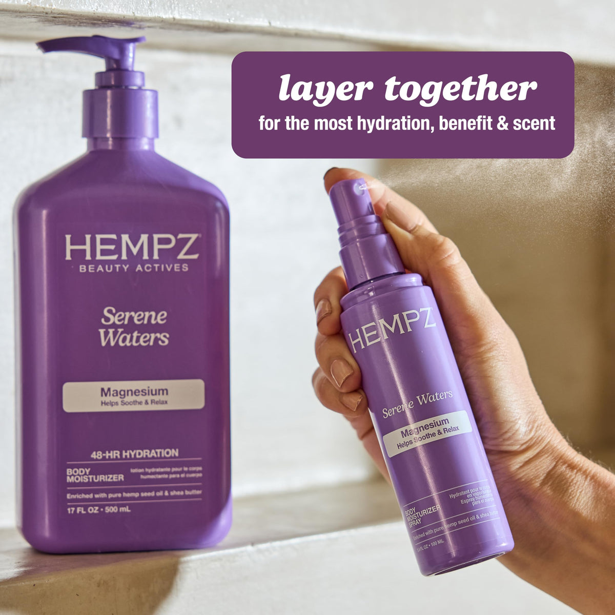 Hempz in bathroom nighttime routine creating a calming sleep ritual