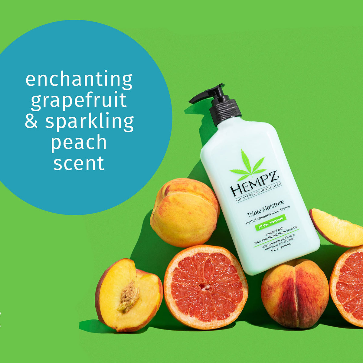 Hempz open tub top view showcasing rich, airy crème for full-body use