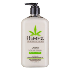 Hempz front packaging showing two 17 oz pump bottles for easy dispensing