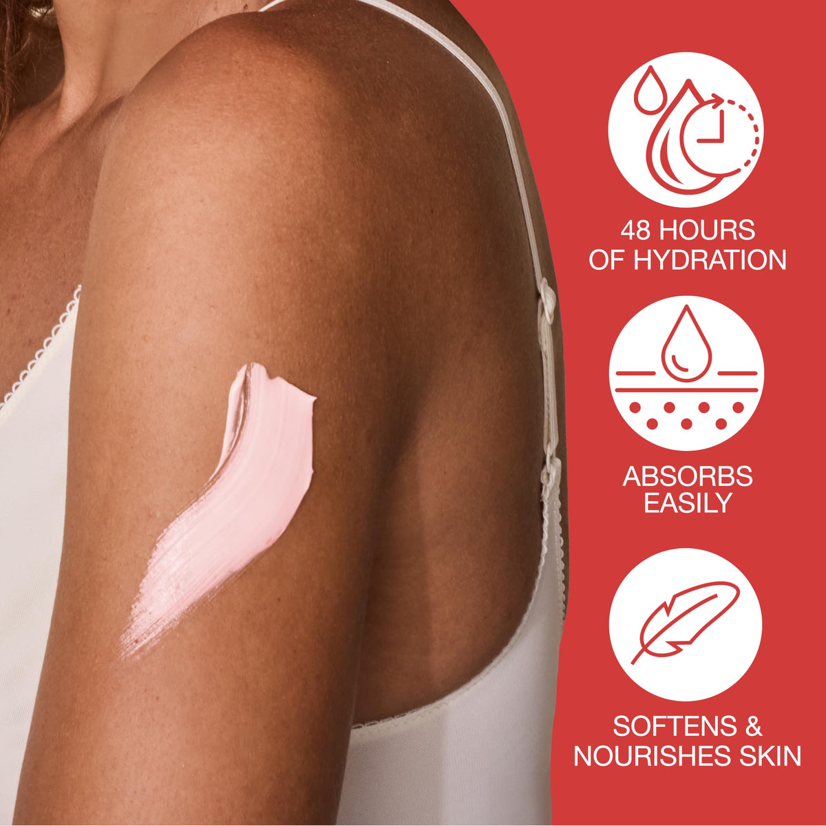 Hempz lotion in hand being dispensed to show easy application and quick absorption