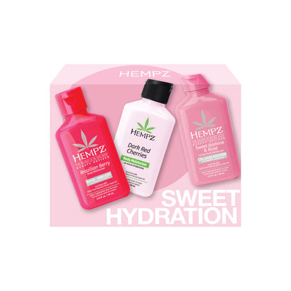 Hempz front packaging trio showing three mini lotions for gifting convenience
