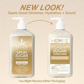 Hempz pump dispensing lotion texture for quick-absorbing hydration benefit