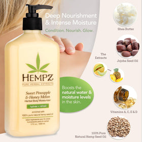 Hempz pump dispenser close-up showing smooth texture and easy dispensing