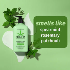 Hempz lotion texture close-up highlighting smooth, non-greasy finish