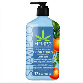 Hempz bottle front view showing 17 oz size and moisturizing benefits