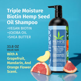 Hempz close-up pump dispensing creamy shampoo for easy application