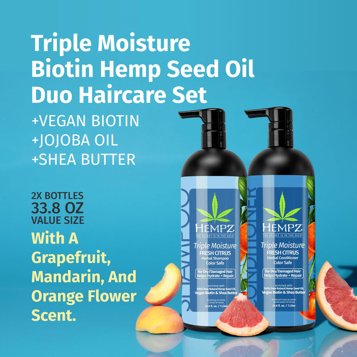 HEMPZ shampoo pump closeup showing creamy lather for hydrated hair