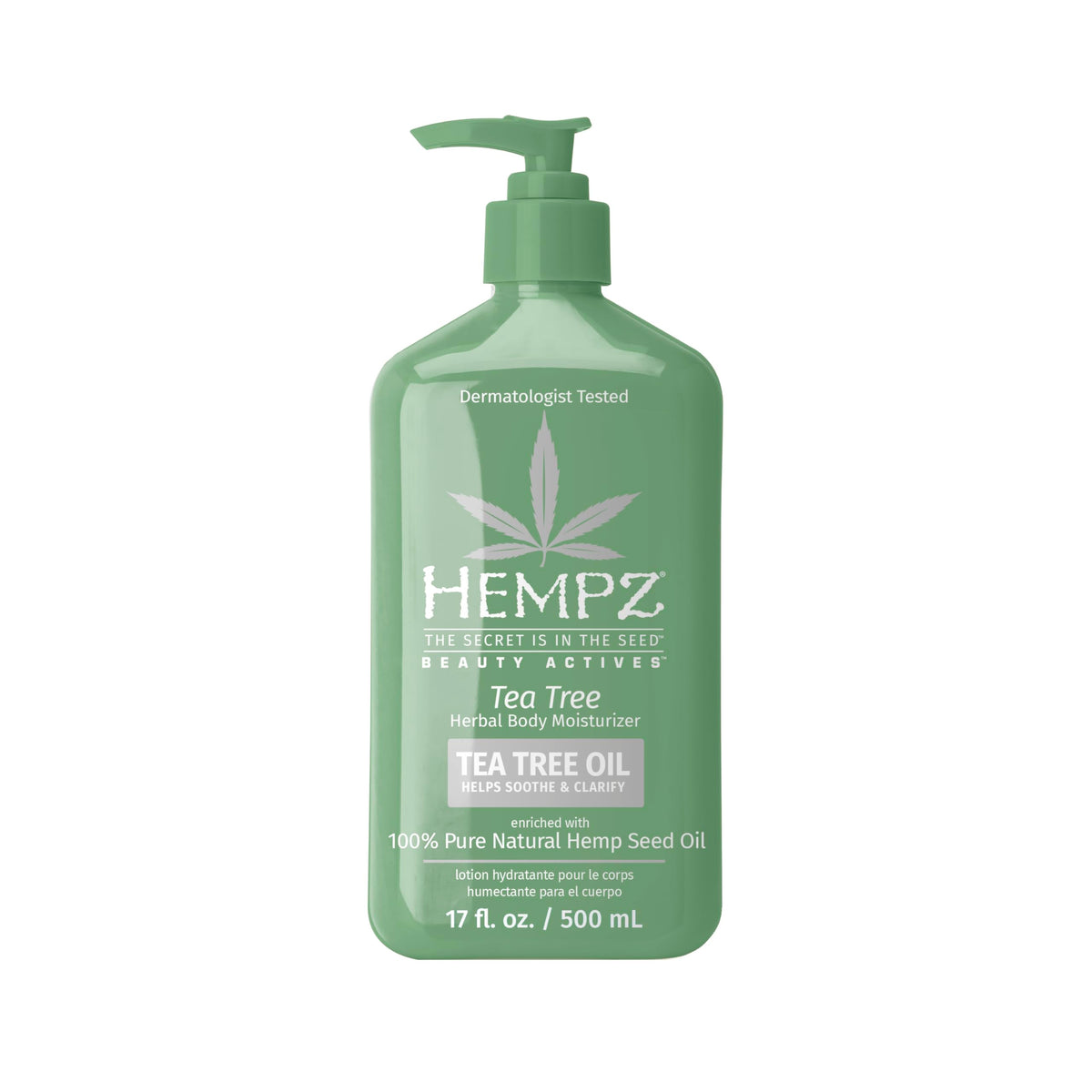 Hempz front packaging showing 17 oz bottle and product name for clear identification