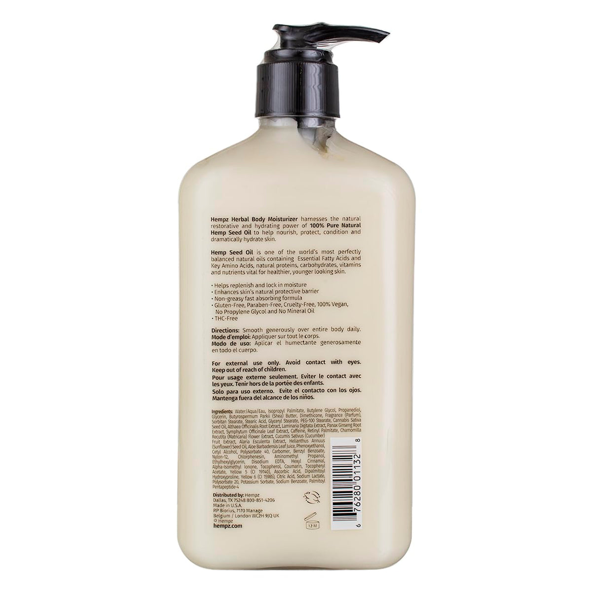 Hempz moisturizer creamy texture close-up demonstrating rich, fast-absorbing hydration