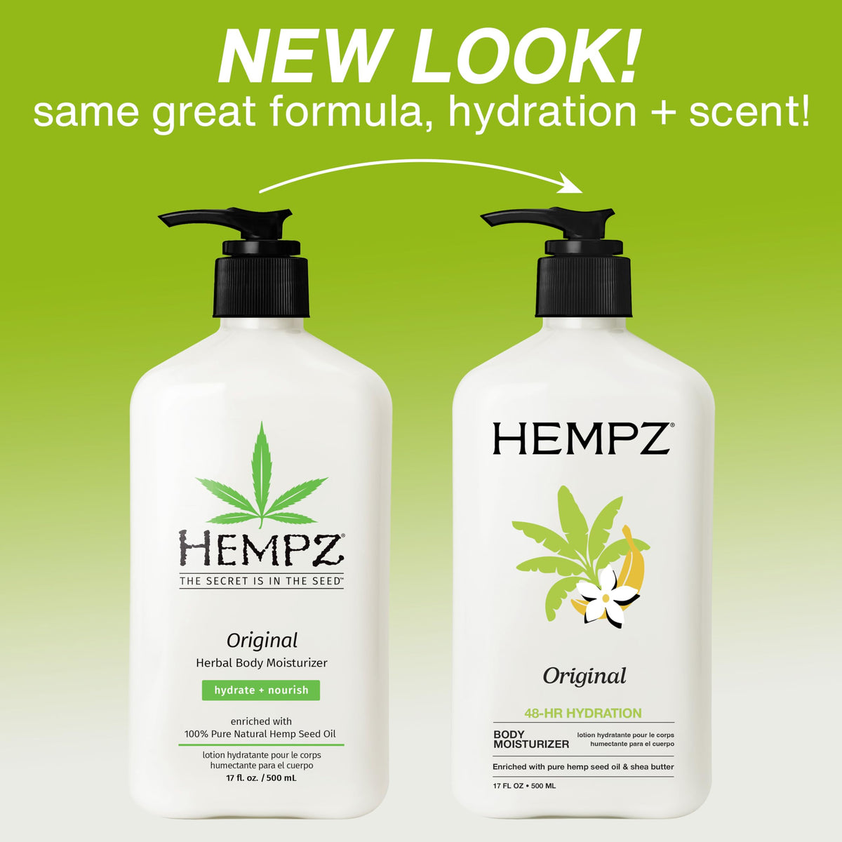 Hempz lotion texture close-up highlighting creamy spreadability and moisture