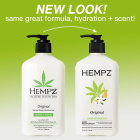 Hempz lotion texture close-up highlighting creamy spreadability and moisture