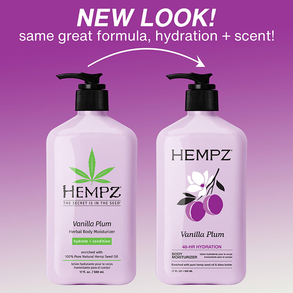 Hempz pump dispenser detail demonstrating easy one-hand use and control