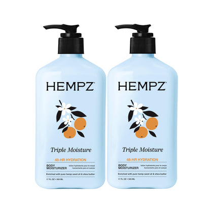 Hempz front packaging showing twin 17 oz tubs for long-lasting hydration
