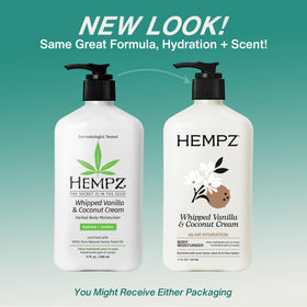 Hempz open lid showing whipped lotion texture for easy absorption benefit
