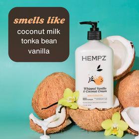 Hempz pump dispensing lotion into hand for quick, non-greasy hydration