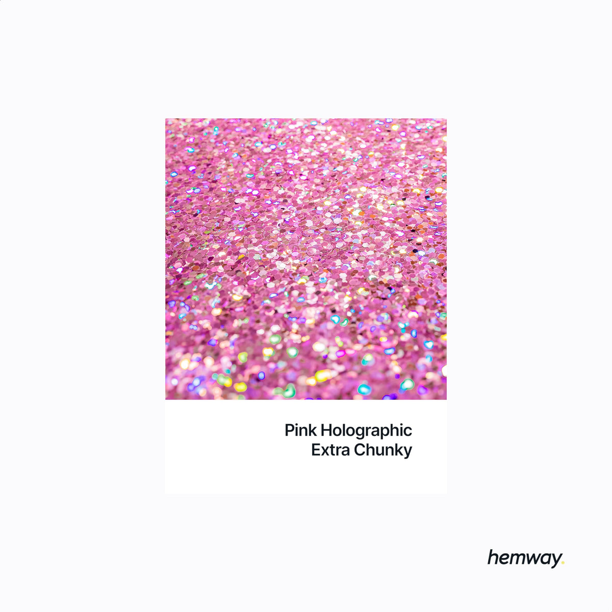 Hemway close-up texture of extra chunky glitter reflecting light vividly
