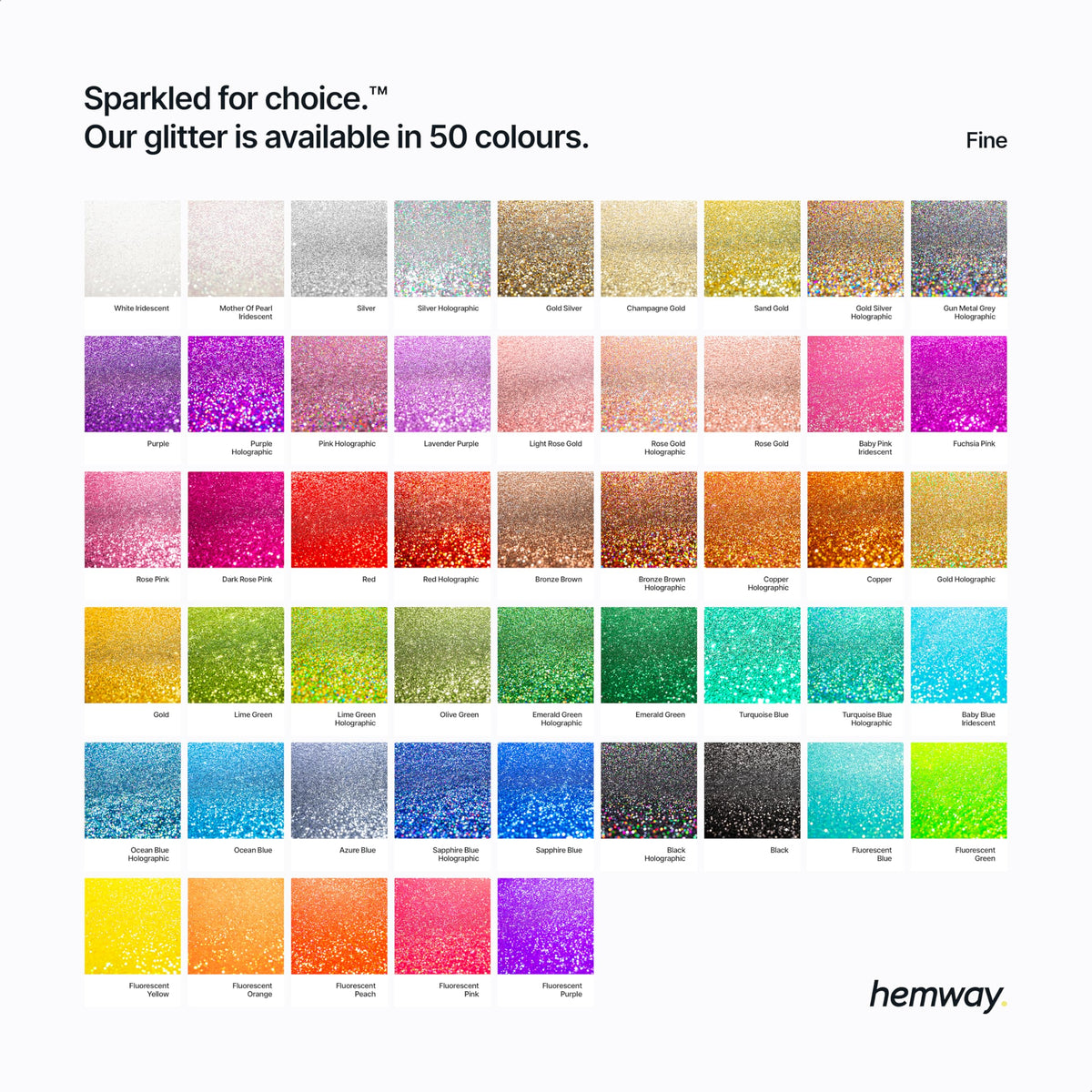 Hemway glitter on craft workspace with cards and ornaments showing versatile project use