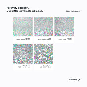 Hemway silver glitter mixed into resin showing vivid holographic shine and durable gloss