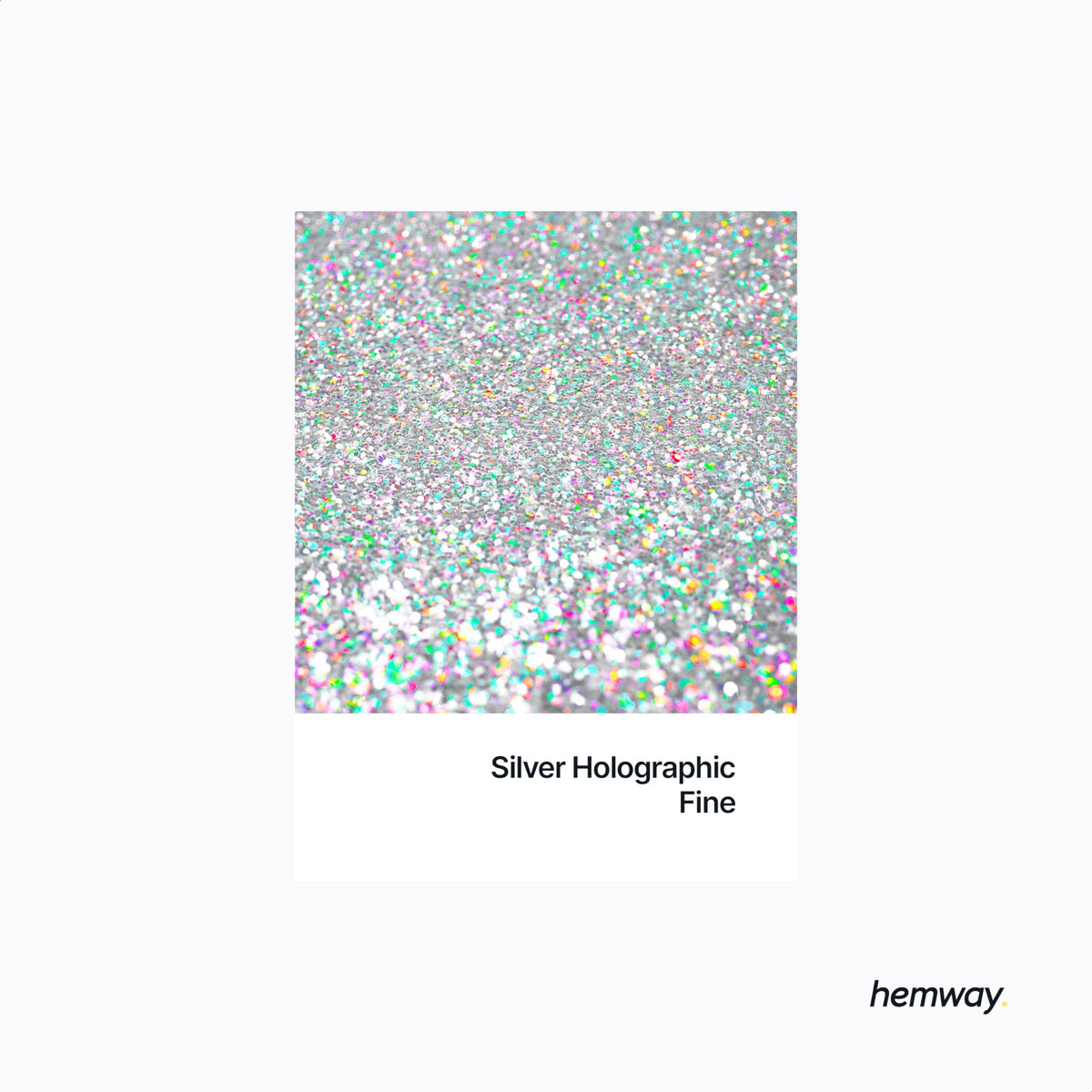 Hemway glitter texture close-up revealing fine holographic particles for smooth reflective finishes