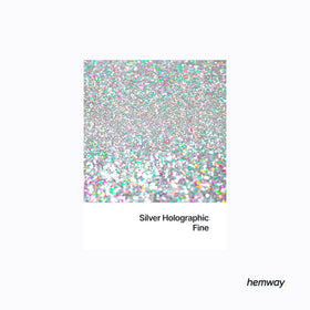 Hemway glitter texture close-up revealing fine holographic particles for smooth reflective finishes