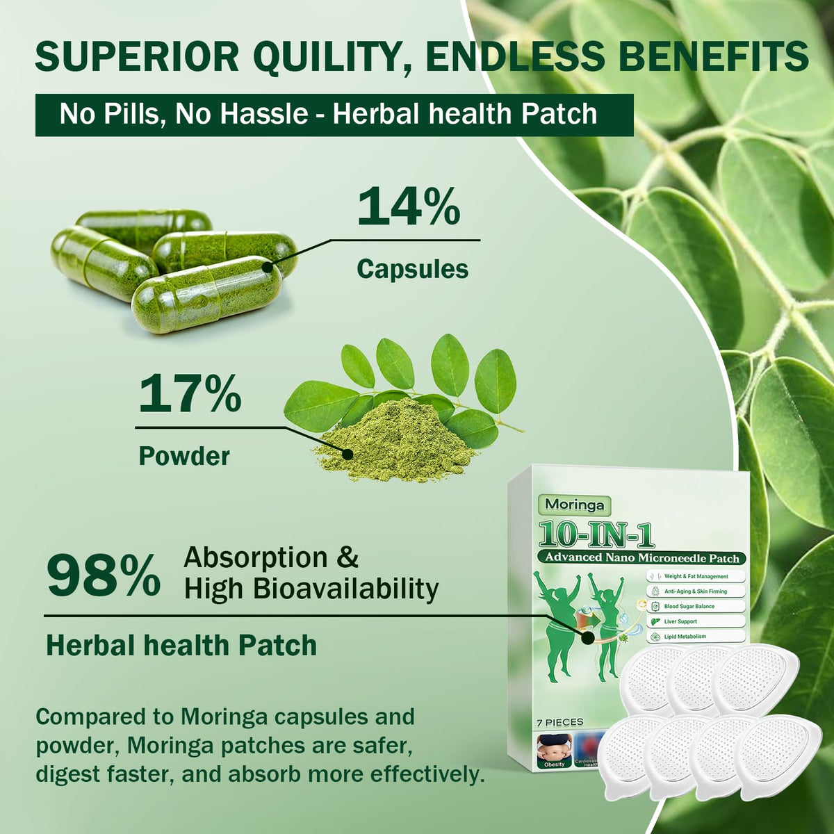 HENGRUNXIN ingredient label close-up highlighting botanical moringa
