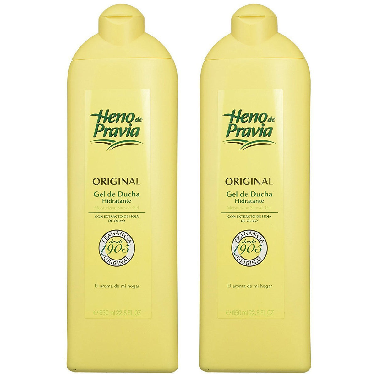 Heno de Pravia front packaging showing classic label and bottle for reliable fragrance