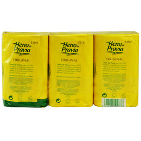Heno de Pravia soap group with free 4 oz. bottle highlighting added value