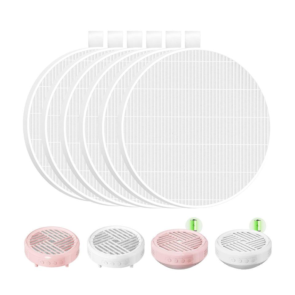 HeptaFiltra front pack showing six replacement filters and compatibility