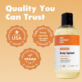 Her Fantasy Box label and ingredients view showing transparency and quality testing benefit